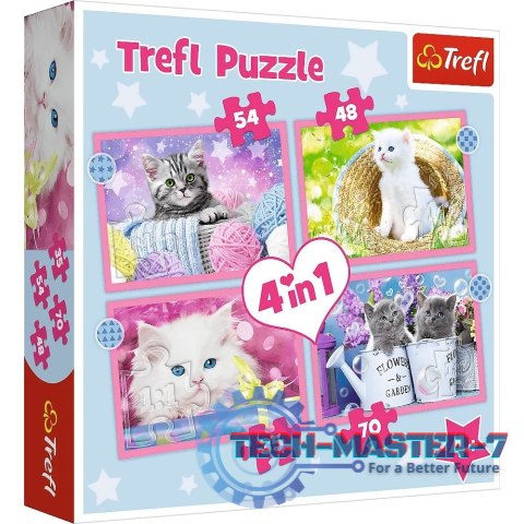 Puzzle 4w1 Zabawne kotki Puzzle 4w1 Zabawne kotki