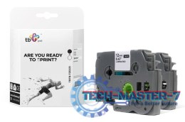 Taśma TBTB-TZE231 Brother Czarny na Białym 12mm x 8m 2szt.