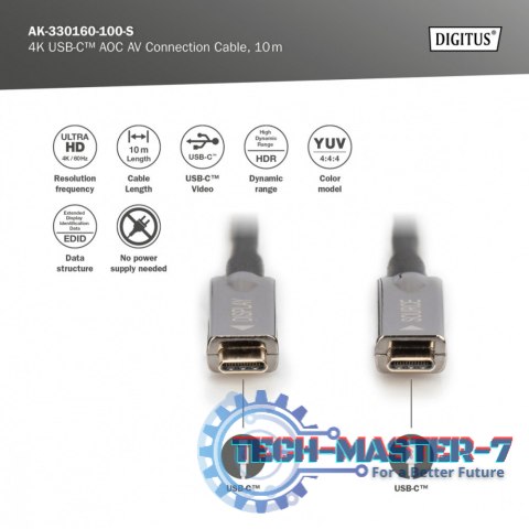 Kabel połączeniowy hybrydowy AOC USB 3.1 Typ C/USB Typ C 4K 60Hz 10m Kabel połączeniowy hybrydowy AOC USB 3.1 Typ C/USB Typ C 4K 60Hz 10m
