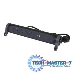 Przedłużacz 3x2PZ + USB A/C 1,5m czarny