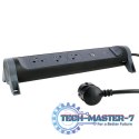 Przedłużacz 3x2PZ + USB A/C 1,5m czarny