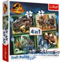 Puzzle 4w1 Groźne dinozaury Jurassic World