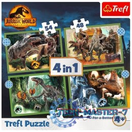 Puzzle 4w1 Groźne dinozaury Jurassic World
