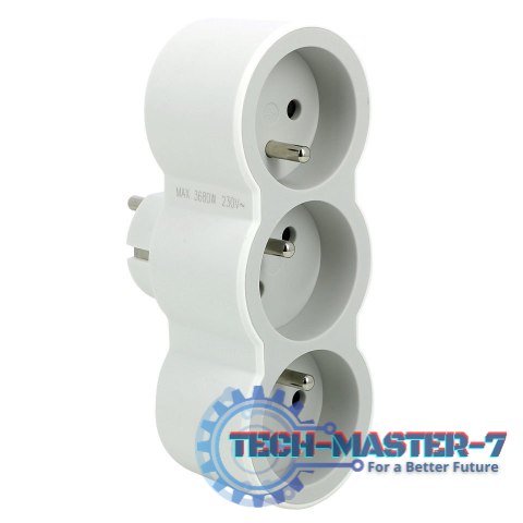 Rozgałęźnik 3x2P+Z B/S 049433 Rozgałęźnik 3x2P+Z B/S 049433