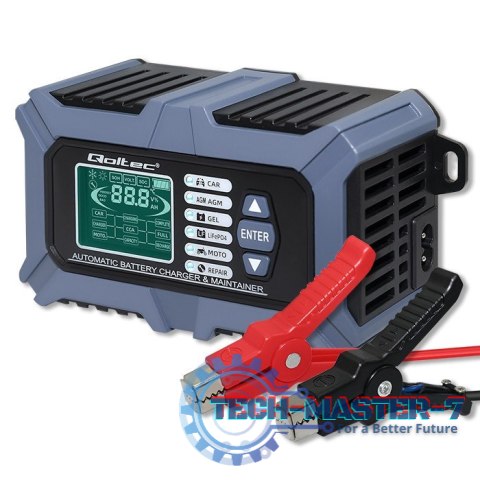 Inteligentna mikroprocesorowa ładowarka z testerem baterii i funkcją naprawy 12V | 6A | LCD | Prostownik do akumulatora AGM LiFe Inteligentna mikroprocesorowa ładowarka z testerem baterii i funkcją naprawy 12V | 6A | LCD | Prostownik do akumulatora AGM LiFe