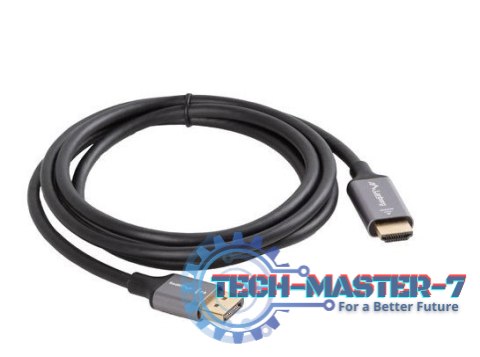 Kabel Displayport(M)-HDMI(M)1.8M 4K czarno-srebrny Kabel Displayport(M)-HDMI(M)1.8M 4K czarno-srebrny