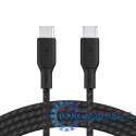Kabel w oplocie USB-C do USB-C 100W 3m czarny