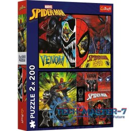 Puzzle 2x200 elementów Dzień i noc Spidermana
