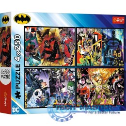 Puzzle 4x250 elementów Batman w akcji
