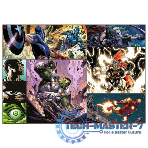 Puzzle 4x250 elementów Bohaterskie dni Avengers Puzzle 4x250 elementów Bohaterskie dni Avengers
