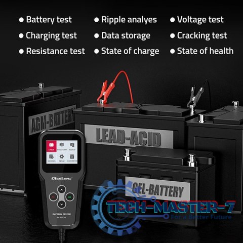 Cyfrowy tester akumulatora 3w1 z LCD | 6V | 12V | 24V | 30Ah- 200Ah Cyfrowy tester akumulatora 3w1 z LCD | 6V | 12V | 24V | 30Ah- 200Ah