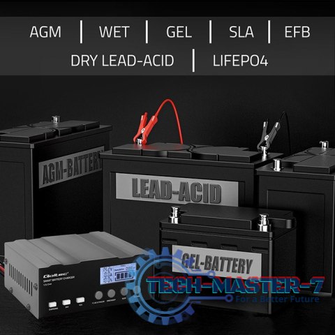 Inteligentna mikroprocesorowa ładowarka 12V | 12.6V | 24V |Prostownik z funkcją naprawy do akumulatora AGM GEL LiFePO4 | LCD Inteligentna mikroprocesorowa ładowarka 12V | 12.6V | 24V |Prostownik z funkcją naprawy do akumulatora AGM GEL LiFePO4 | LCD