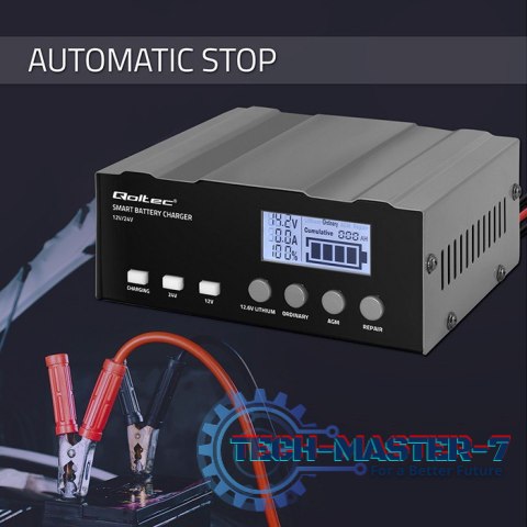 Inteligentna mikroprocesorowa ładowarka 12V | 12.6V | 24V |Prostownik z funkcją naprawy do akumulatora AGM GEL LiFePO4 | LCD Inteligentna mikroprocesorowa ładowarka 12V | 12.6V | 24V |Prostownik z funkcją naprawy do akumulatora AGM GEL LiFePO4 | LCD