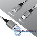 Kabel USB2.0 A/M do micro USB + USB-C, 1.2m