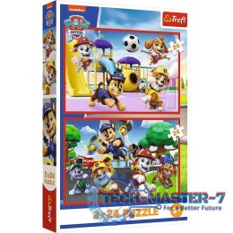 Puzzle 2x24 elementy Psi Patrol Psi dzień zabaw Paw Patrol
