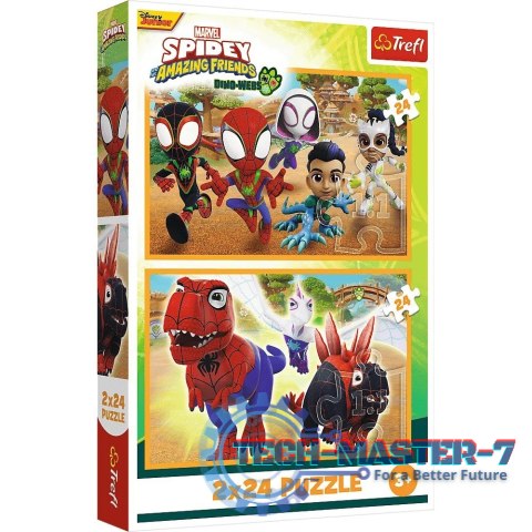 Puzzle 2x24 elementy Spidey i dinozaury Puzzle 2x24 elementy Spidey i dinozaury