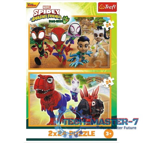 Puzzle 2x24 elementy Spidey i dinozaury Puzzle 2x24 elementy Spidey i dinozaury