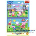Puzzle 2x24 elementy Świnka Peppa na placu zabaw
