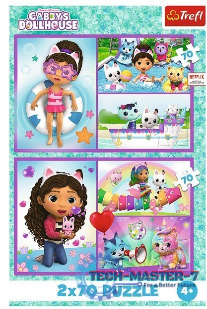 Puzzle 2x70 elementów Baw się z Gabby Puzzle 2x70 elementów Baw się z Gabby