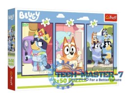 Puzzle 3x50 elementów Bluey rodzina