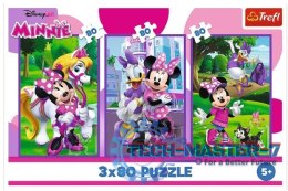 Puzzle 3x80 elementów Minnie i przyjaciele