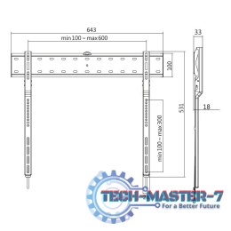 Uchwyt ścienny TV, 43-80 cali, max. 40kg