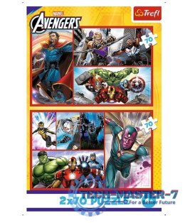 Puzzle 2x70 elementów Avengers Zostań bohaterem