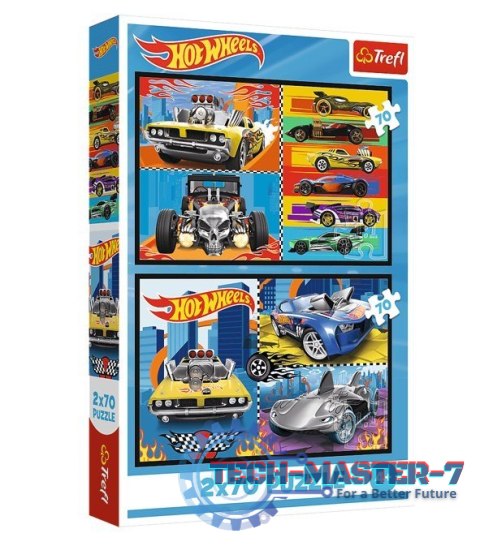 Puzzle 2x70 elementów Hot Wheels Samochodziki Puzzle 2x70 elementów Hot Wheels Samochodziki