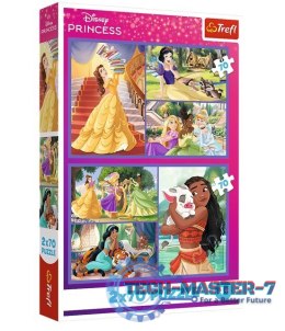 Puzzle 2x70 elementów Księżniczki Disneya Bajkowe dni