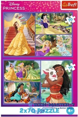 Puzzle 2x70 elementów Księżniczki Disneya Bajkowe dni