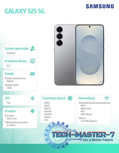Smartfon GALAXY S25 5G 12/128GB DS Enterprise Edition Srebrny Smartfon GALAXY S25 5G 12/128GB DS Enterprise Edition Srebrny
