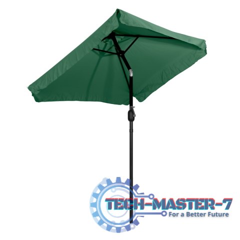 Prostokątny duży parasol ogrodowy skośny łamany z korbą zielony 200x140 cm MultiGarden MultiGarden Prostokątny duży parasol ogrodowy skośny łamany z korbą zielony 200x140 cm MultiGarden MultiGarden