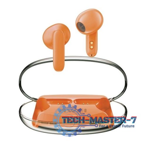 Słuchawki Bluetooth 5.3 T85 ENC TWS pomarańczowe Słuchawki Bluetooth 5.3 T85 ENC TWS pomarańczowe