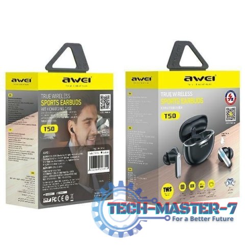 Słuchawki stereo Bluetoth T50 TWS Czarne Słuchawki stereo Bluetoth T50 TWS Czarne