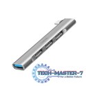 Smukły HUB USB-C do 1x USB-A 3.0 3xUSB-A 2.0