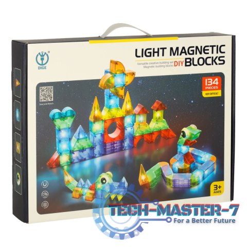 Klocki magnetyczne świecące 134 el. Klocki magnetyczne świecące 134 el.