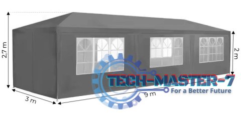 Namiot pawilon ogrodowy handlowy 3x9 m 8 ścianek szary MultiGarden MultiGarden Namiot pawilon ogrodowy handlowy 3x9 m 8 ścianek szary MultiGarden MultiGarden