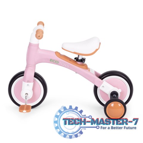 Rower rowerek biegowy z pedałami - treningowy kółka boczne 3W1 różowy ECOTOYS ECOTOYS Rower rowerek biegowy z pedałami - treningowy kółka boczne 3W1 różowy ECOTOYS ECOTOYS