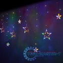Lampki LED kurtyna gwiazdki świąteczne choinkowe 2,5m 138LED multikolor