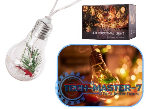 Lampki LED łańcuch na baterie kurtyna lampki choinkowe świąteczne kule z dekoracją 3m 50LED ciepły Lampki LED łańcuch na baterie kurtyna lampki choinkowe świąteczne kule z dekoracją 3m 50LED ciepły
