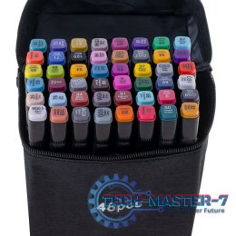 Markery dwustronne mazaki alkoholowe w etui 48 + podstawka