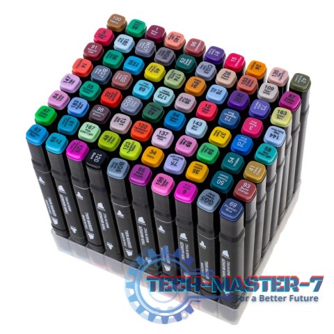 Markery dwustronne mazaki alkoholowe w etui 80 + podstawka Markery dwustronne mazaki alkoholowe w etui 80 + podstawka