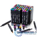 Markery dwustronne mazaki alkoholowe w etui 80 + podstawka