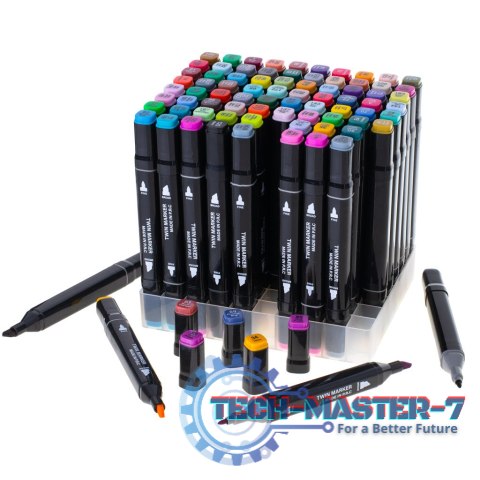 Markery dwustronne mazaki alkoholowe w etui 80 + podstawka Markery dwustronne mazaki alkoholowe w etui 80 + podstawka