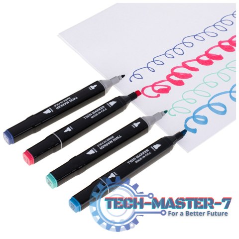 Markery dwustronne mazaki alkoholowe w etui 80 + podstawka Markery dwustronne mazaki alkoholowe w etui 80 + podstawka