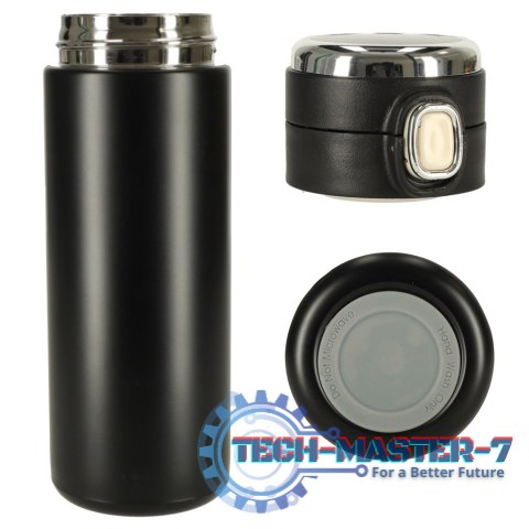 Kubek bidon termiczny z ustnikiem termos LED 420ml czarny Kubek bidon termiczny z ustnikiem termos LED 420ml czarny