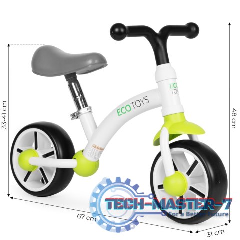 Rowerek biegowy dla dzieci koła EVA regulacja siodełka zielony ECOTOYS ECOTOYS Rowerek biegowy dla dzieci koła EVA regulacja siodełka zielony ECOTOYS ECOTOYS