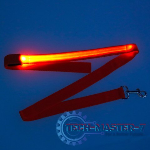 Smycz dla psa kota świecąca spacer jesień zima noc LED 1,2 m pomarańczowa Smycz dla psa kota świecąca spacer jesień zima noc LED 1,2 m pomarańczowa