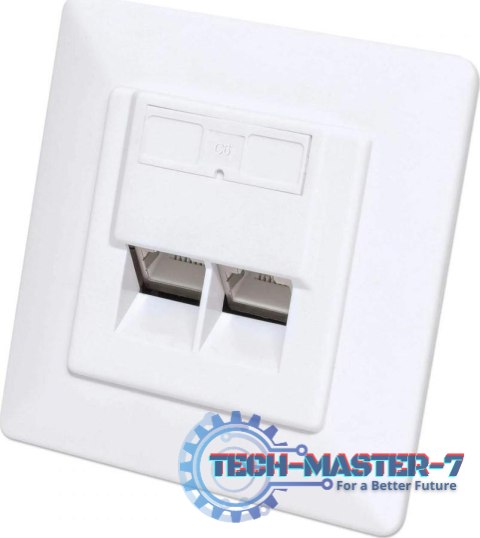 Gniazdo podtynkowe 2x RJ45 Cat6 STP białe Gniazdo podtynkowe 2x RJ45 Cat6 STP białe