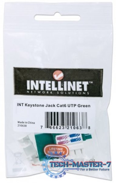 Moduł Keystone Cat6 UTP RJ45 zaciskany zielony Moduł Keystone Cat6 UTP RJ45 zaciskany zielony
